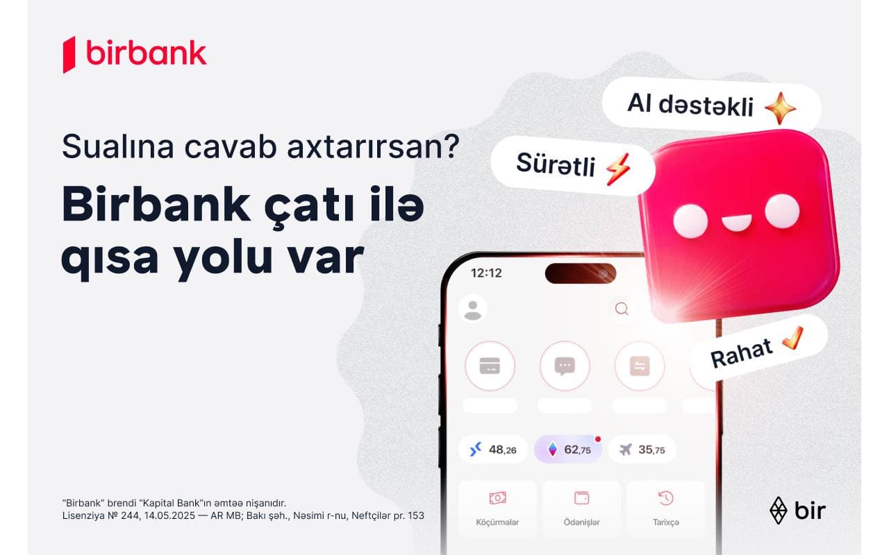Birbank-la bütün suallara cavab almağın QISA YOLU VAR