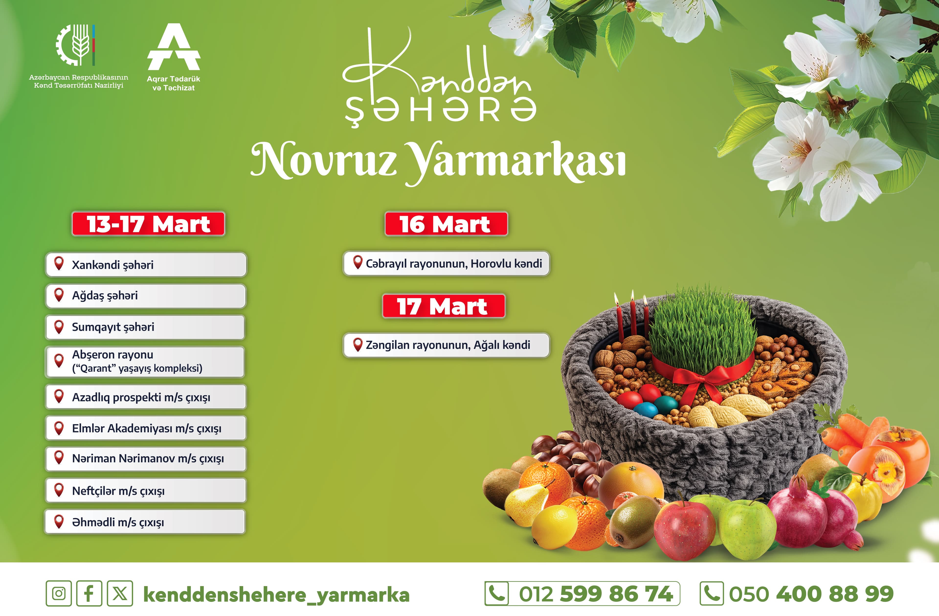 “Kənddən Şəhərə” Layihəsi Çərçivəsində Novruz Yarmarkaları Başlayır