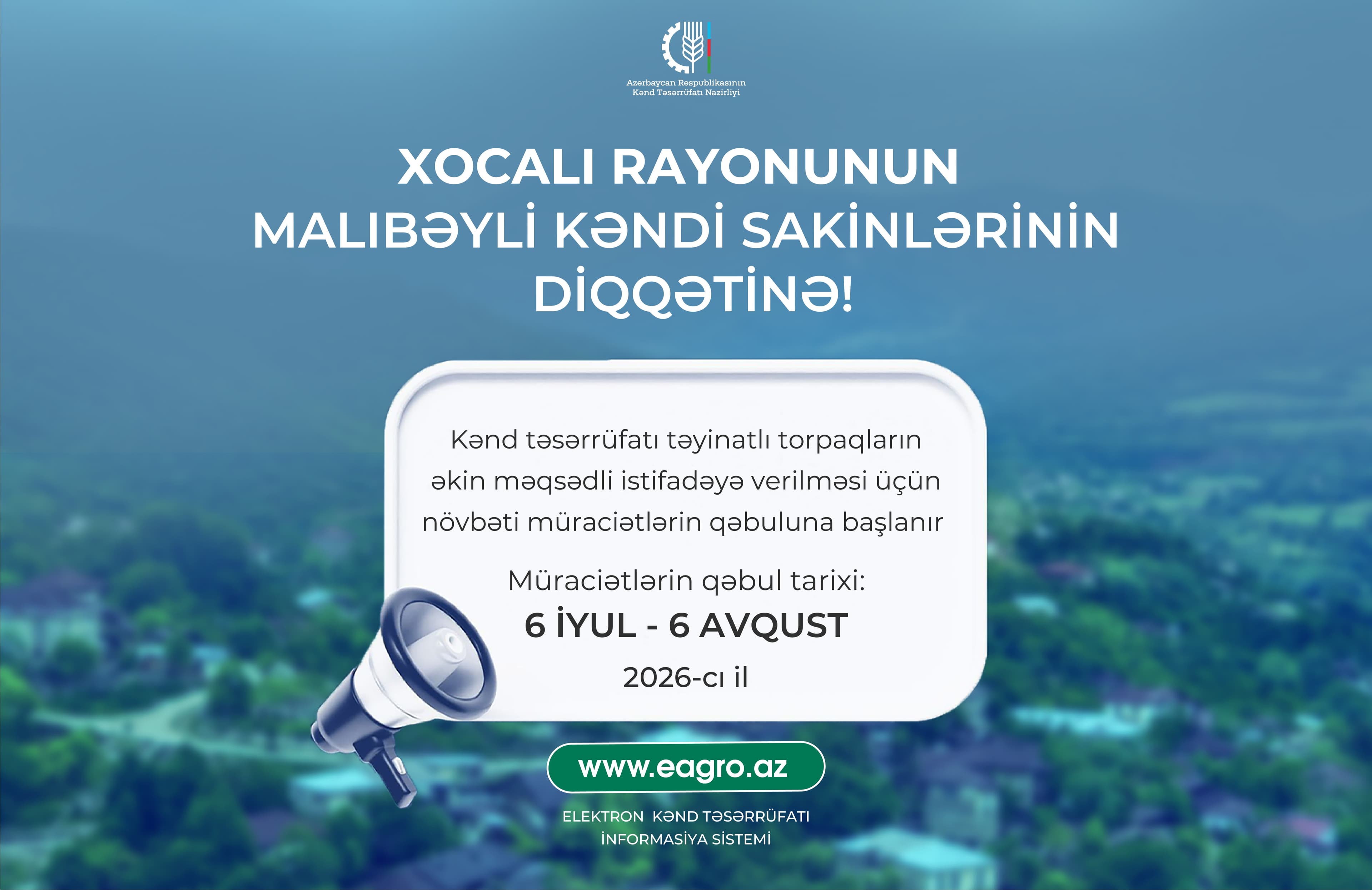Xocalının Malıbəyli kəndində əkin üçün torpaq icarəsinə müraciətlər başlayır