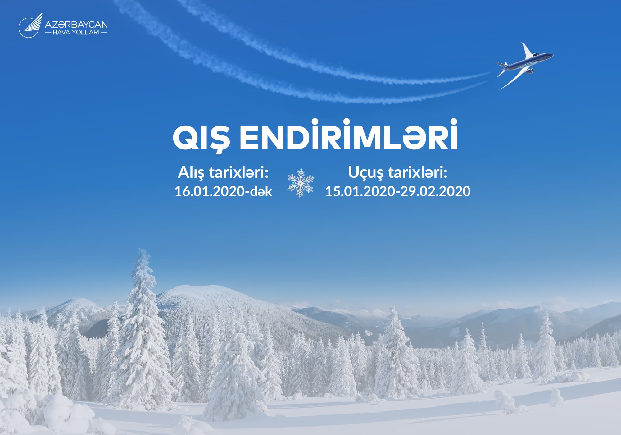 AZAL-dan “Qış aksiyası” çərçivəsində yeni endirimli aviabiletlər - QİYMƏTLƏR