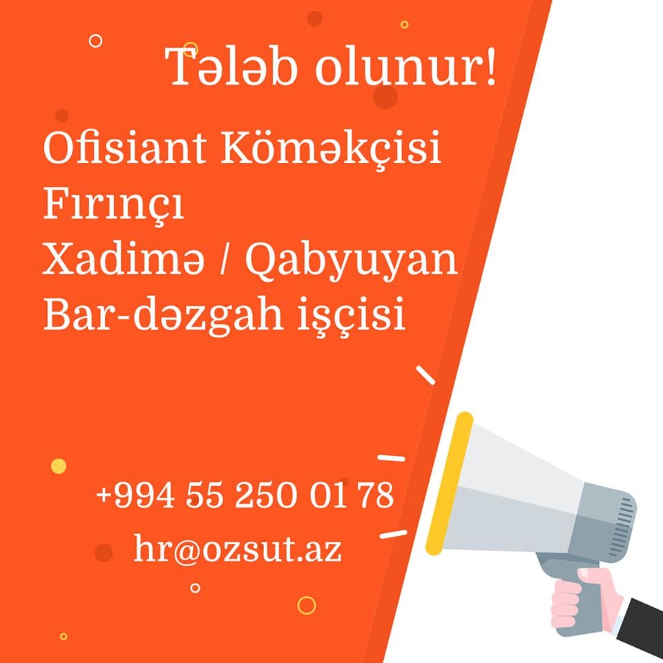Özsüt Vakansiyalar Elan edir!