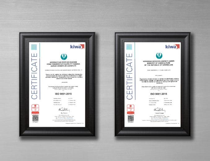 Aqrar Xidmətlər Agentliyi beynəlxalq uyğunluq sertifikatına layiq görülüb