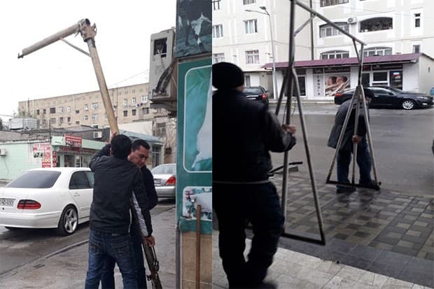 Badamdarda 10 kəsim məntəqəsi söküldü