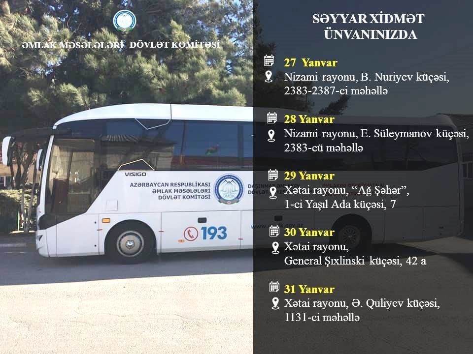 Bakının iki rayonunda çoxmənzilli binaların səyyar qeydiyyatı aparılacaq