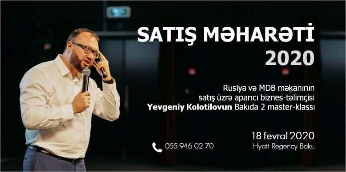 Bakıda beynəlxalq ekspert tərəfindən “Satış Məharəti 2020”adlı master-klass keçiriləcək