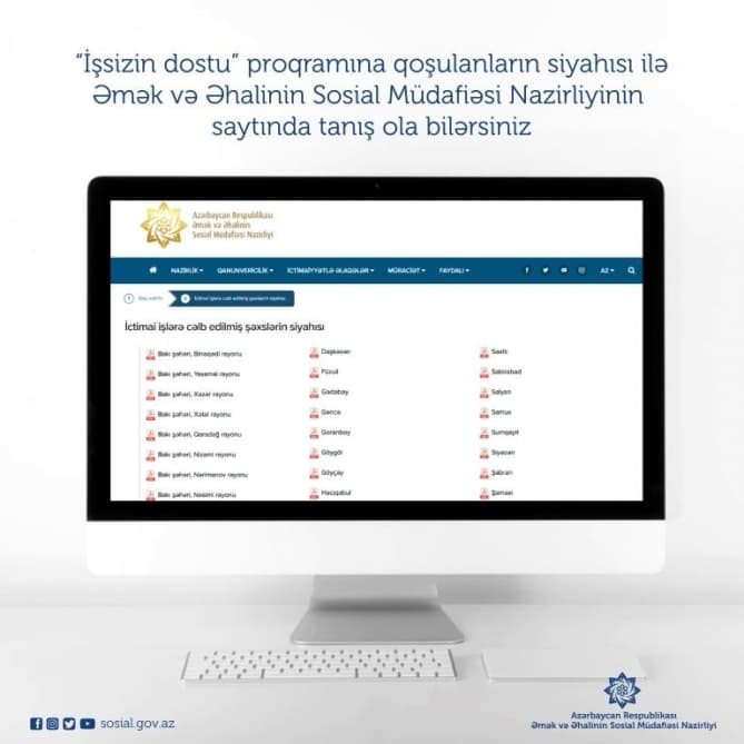 “İşsizin dostu” proqramının icrası bu il də davam etdirilir