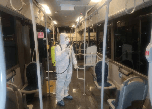 “Bakubus” avtobusları dezinfeksiya edilir - FOTO