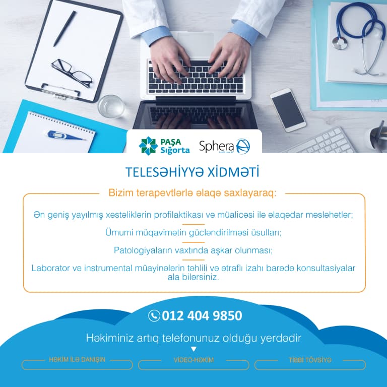 PAŞA Sığortadan tam təmənnasız Telesəhiyyə Xidməti