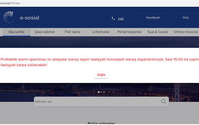 İşsizlik satatusunu rəsmləşdirən sayt fəaliyyəti “müvəqqəti” dayandırıb
