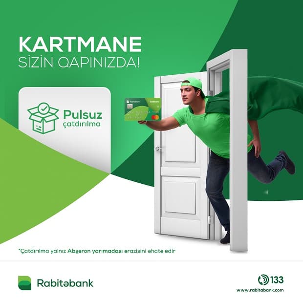 Rabitəbank bugündən etibarən kartların ünvana çatdırılmasına başlayır, həm də pulsuz!