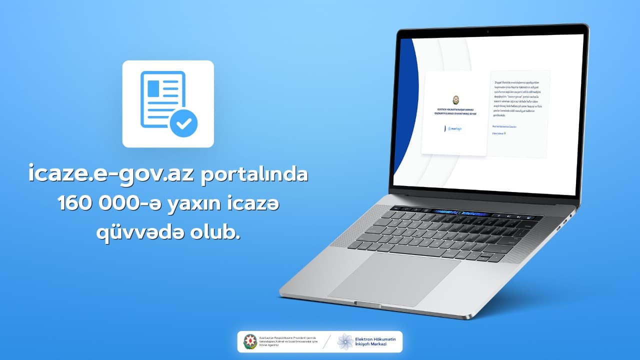 icaze.e-gov.az portalında 160 000-ə yaxın icazə qüvvədə olub