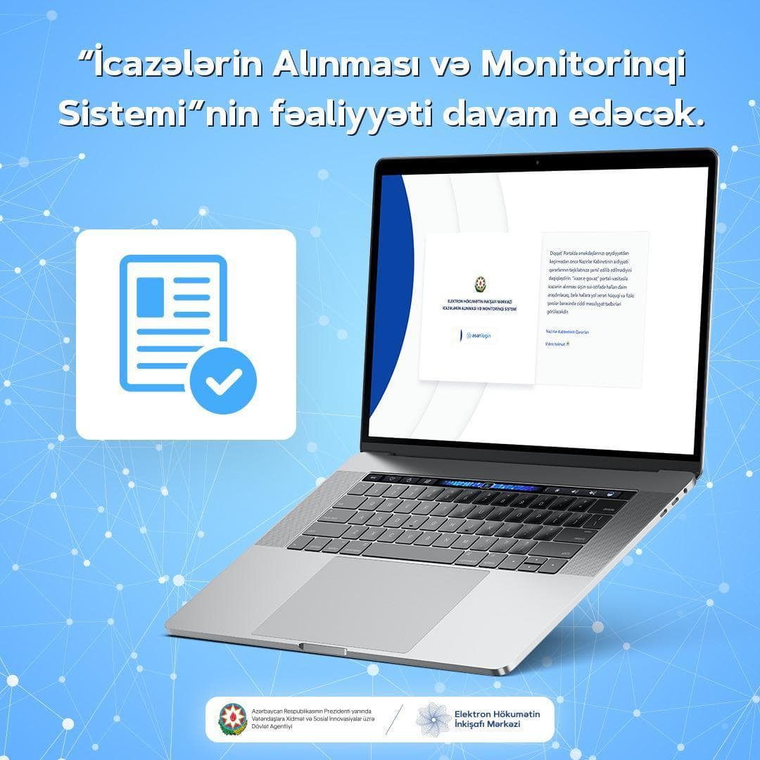 "ASAN xidmət": Portalda aktiv icazələrin müddəti avtomatik uzadılacaq