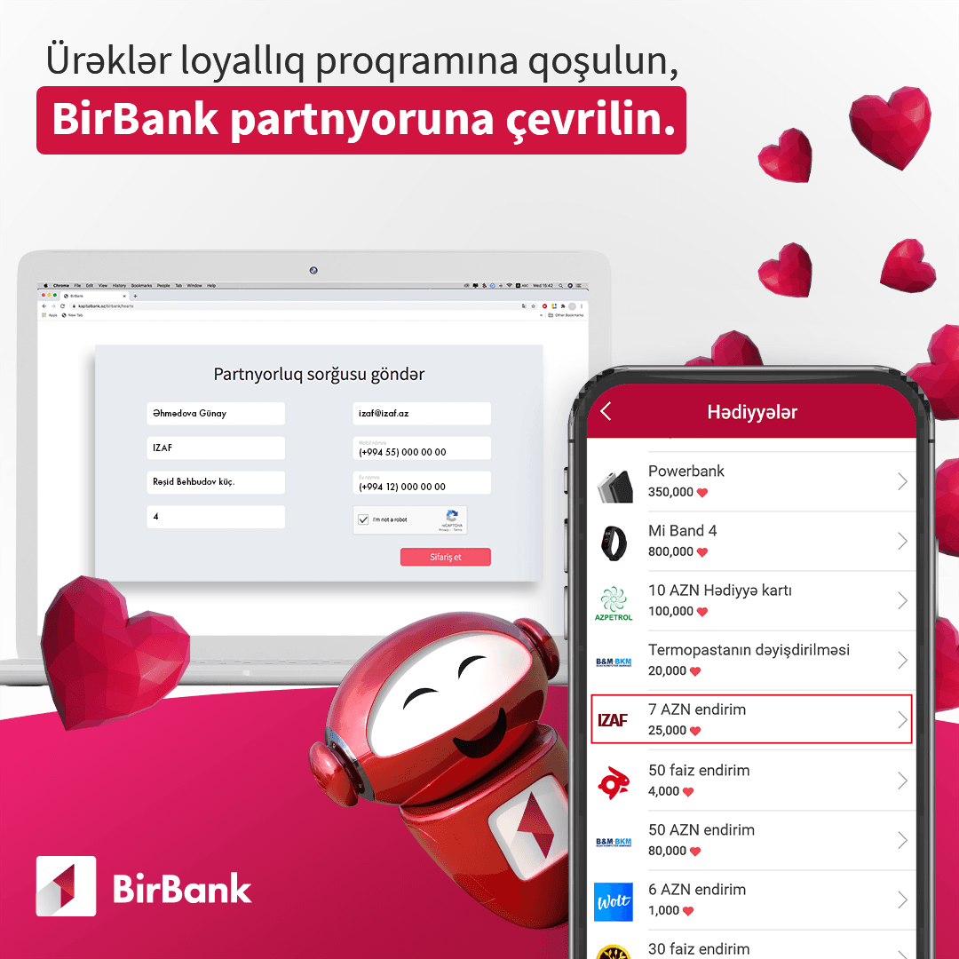 BirBank-ın “Ürəklər”inə qoşulmaq daha rahat oldu