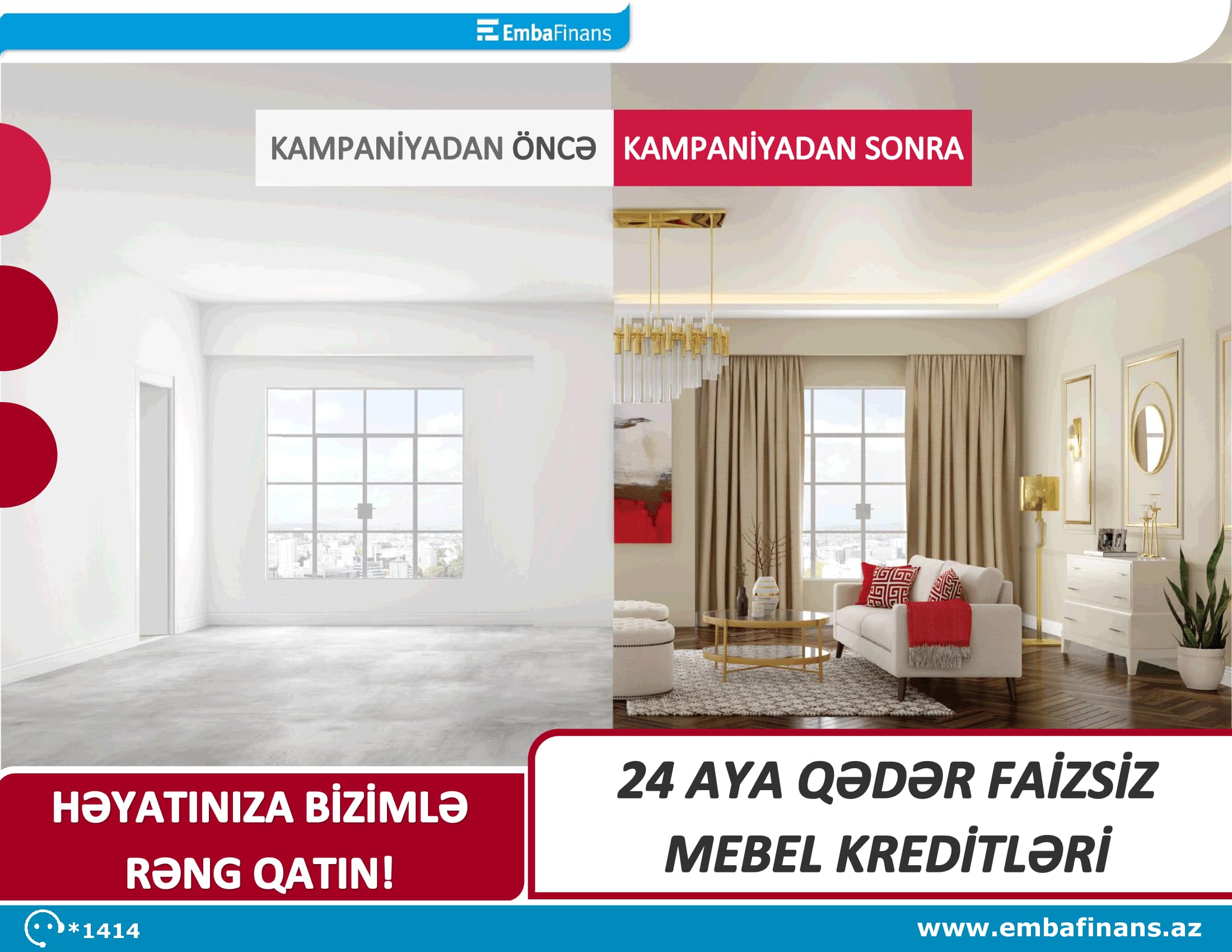 Embafnans 24 aya dək faizsiz mebel kreditini təqdim edir