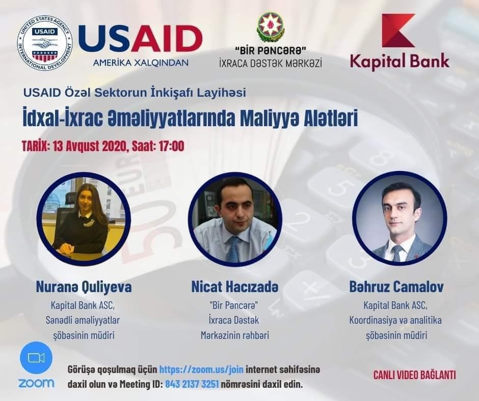 İxrac işinin təkmilləşdirilməsi prosesində maliyyə alətlərinin tətbiqi müzakirə ediləcək
