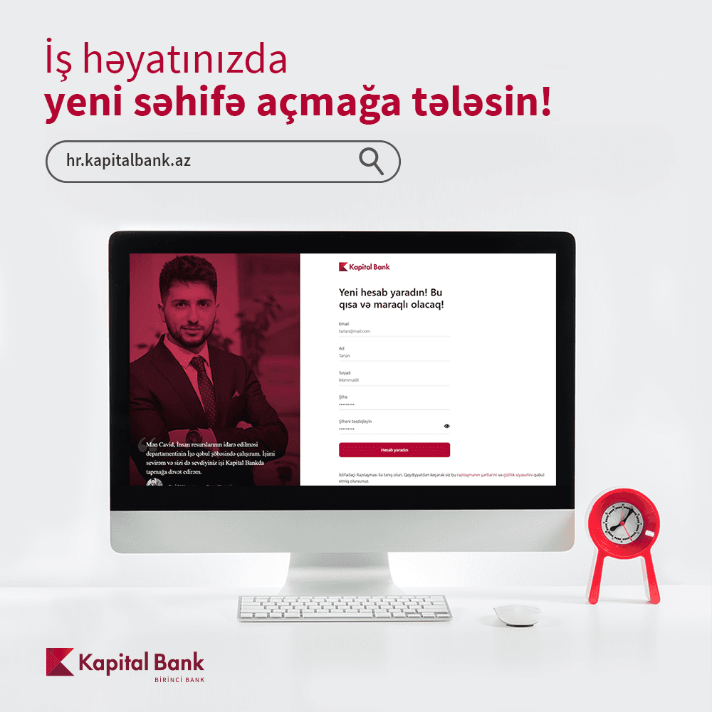 Kapital Bank-da işləmək istəyənlər üçün yeni portal yaradıldı