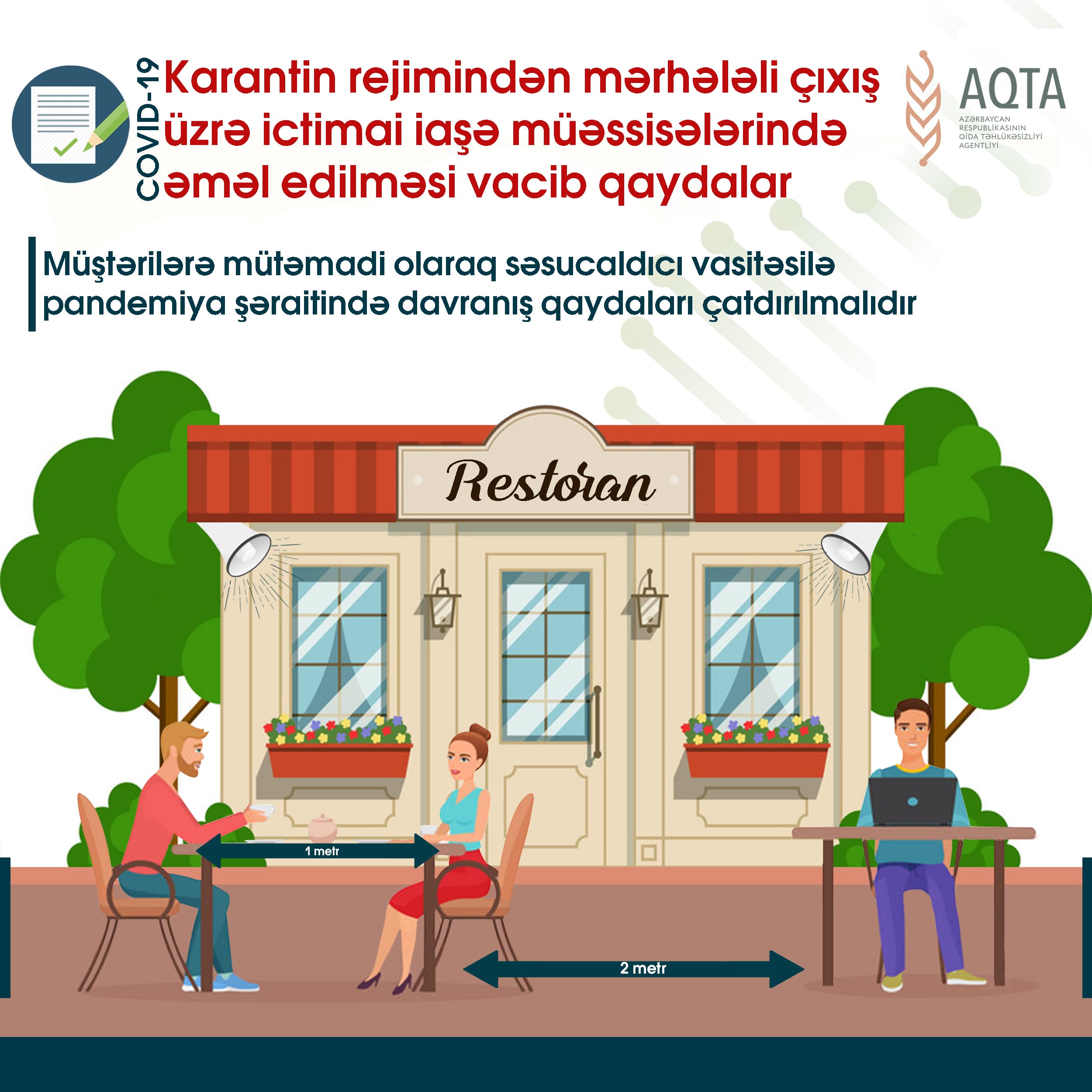 İctimai iaşə müəssisələrində vacib təmizlik və dezinfeksiya işləri ilə bağlı AÇIQLAMA