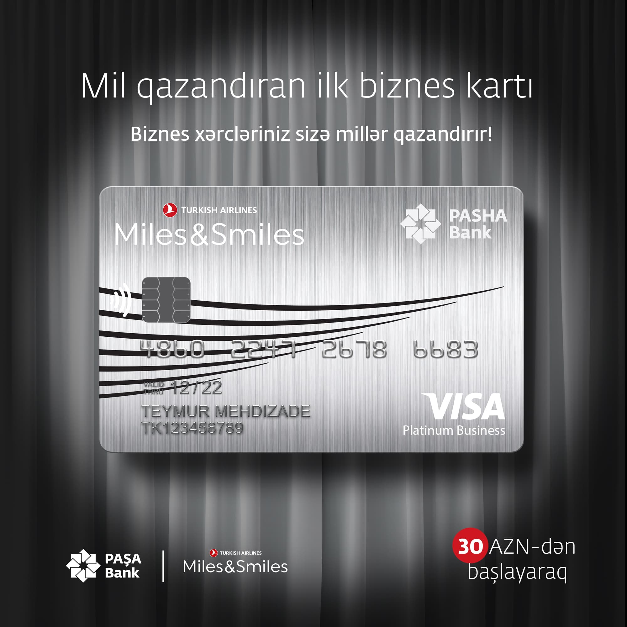 PAŞA Bank Azərbaycan bazarında ilk dəfə olaraq bonus milləri toplamaq imkanına malik unikal biznes kartı təqdim etdir