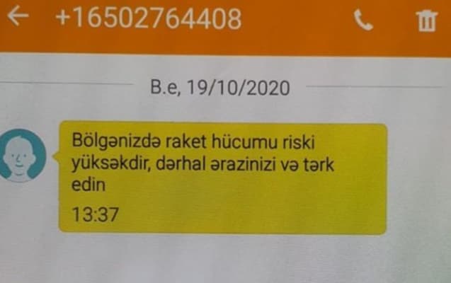 Ermənilər mesaj vasitəsilə saxta çağırışlar edir - Xəbərdarlıq