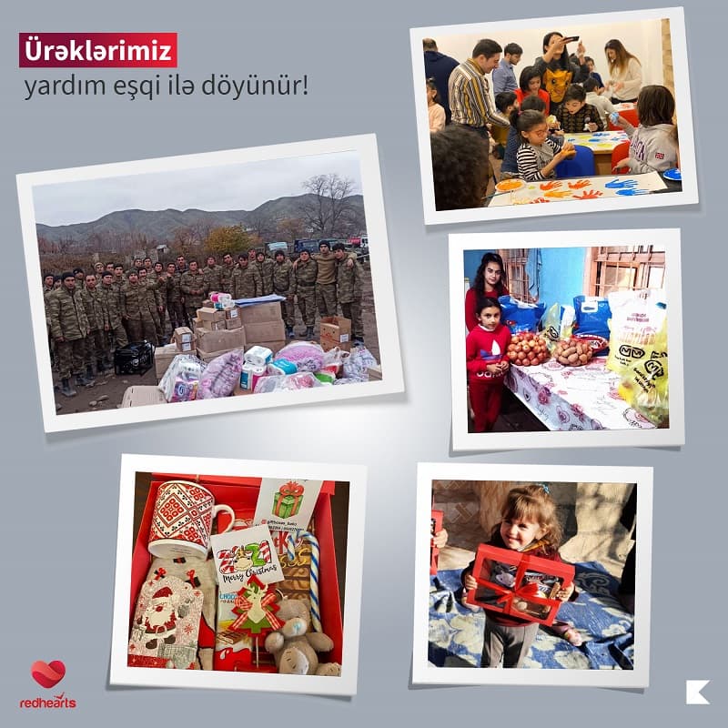 Xeyriyyəçiliklə məşğul olan “Qırmızı ürəklər” bayram ərəfəsində şəhid övladlarını sevindirdi