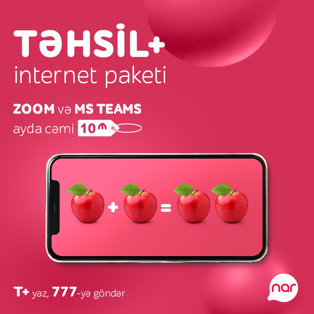 “Nar” onlayn təhsil alanlar üçün yeni internet paketi təqdim edib