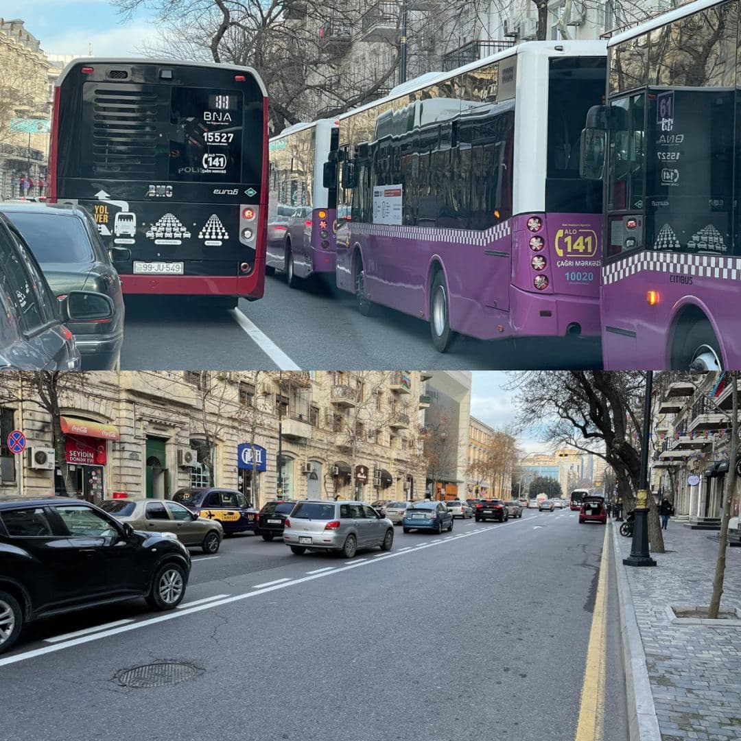 Sürücülər artıq avtobus zolağının tələbinə əməl etməyə başlayıblar - BNA
