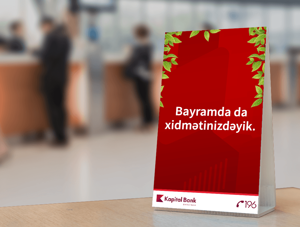 Kapital Bank bayram günlərində xidmət göstərəcək