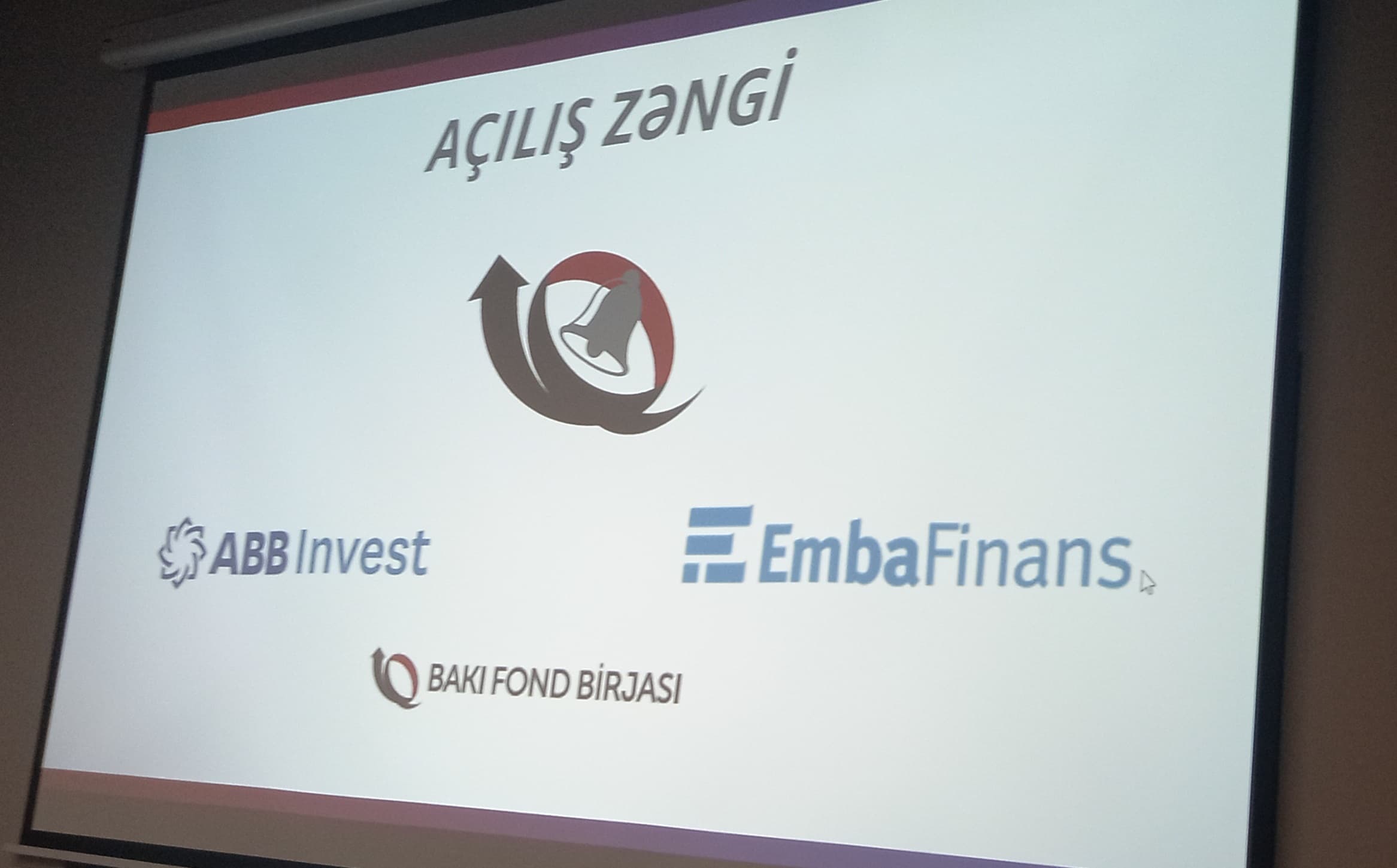 “ABB - İnvest investisiya şirkəti” QSC-nin və “BOKT Embafinans” QSC-nin  iştirakı ilə “Açılış zəngi” mərasimi keçirilib.