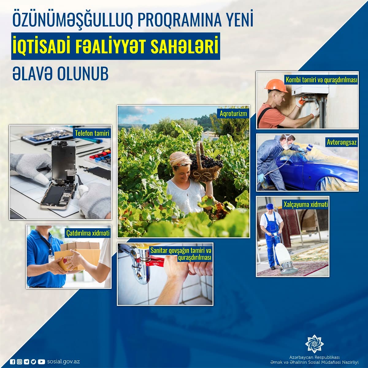 Özünüməşğulluq proqramına yeni iqtisadi fəaliyyət sahələri əlavə olunub