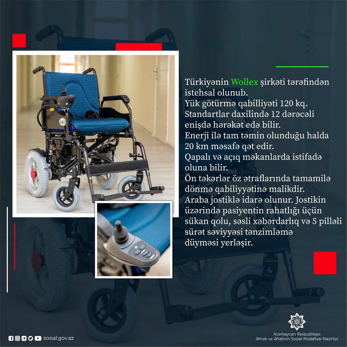 Bu il əlilliyi olan şəxslərə 700-ə yaxın mühərrikli təkərli oturacaq verilib