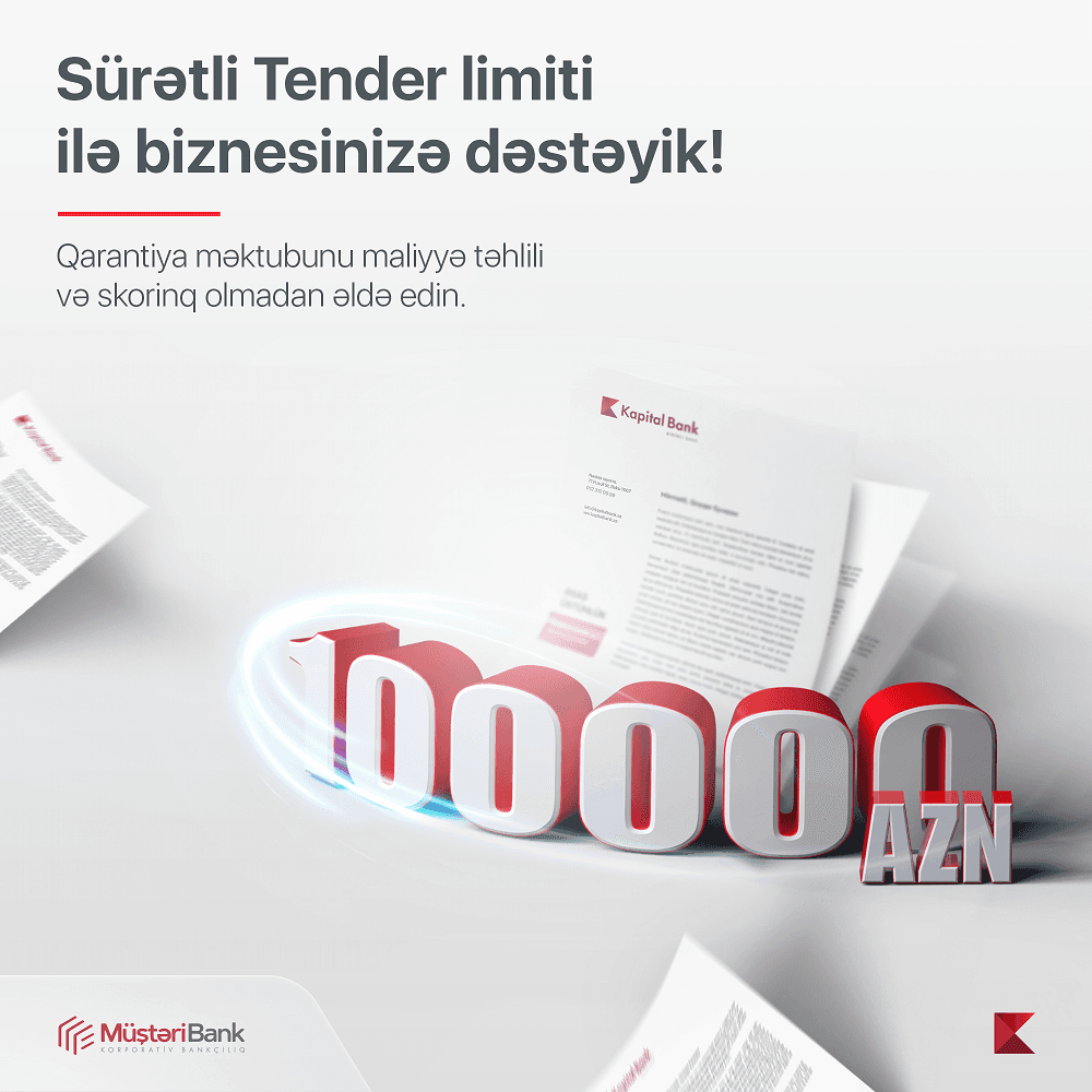 Kapital Bank “Sürətli tender” limitini bir qədər də artırdı