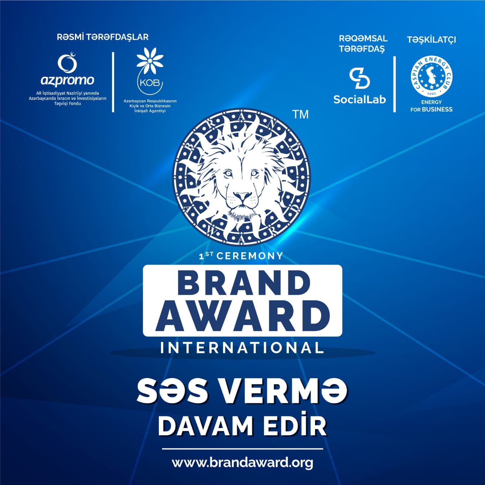 “Brand Award International” beynəlxalq müsabiqəsinin səsvermə müddəti uzadılıb