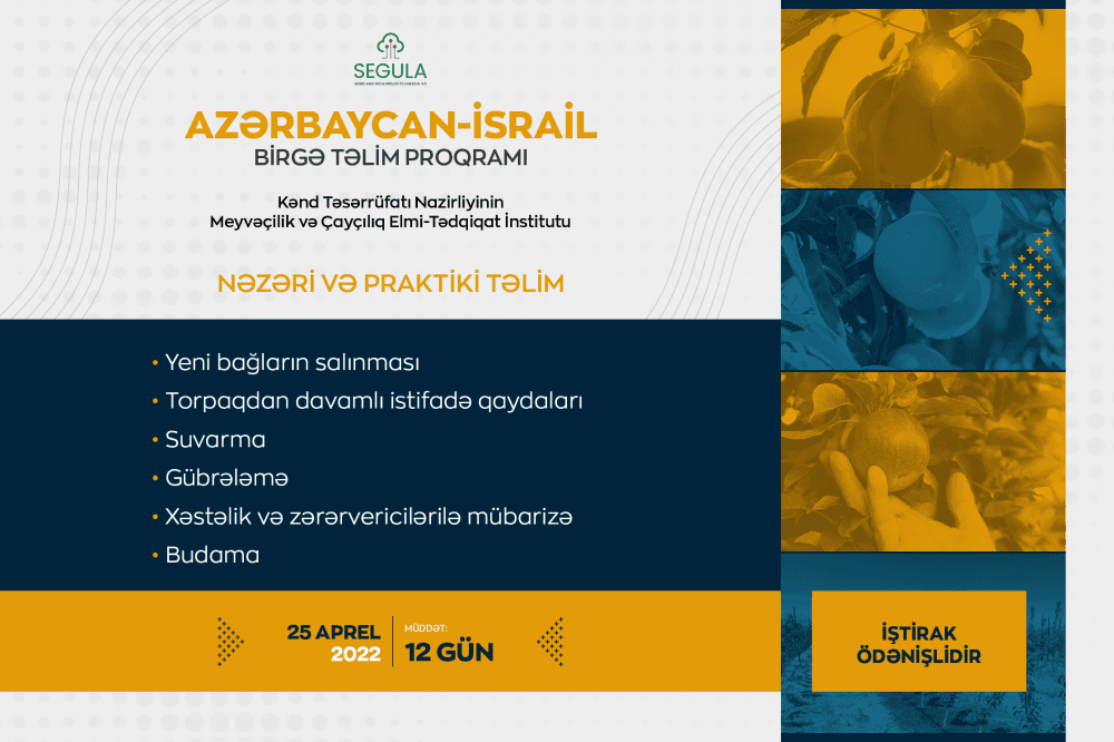 Apreldən etibarən aqronom və fermerlər üçün xüsusi təlimlərə başlanacaq