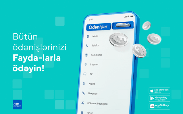Ödənişləri ABB mobile-da qazandığınız Faydalarla edin