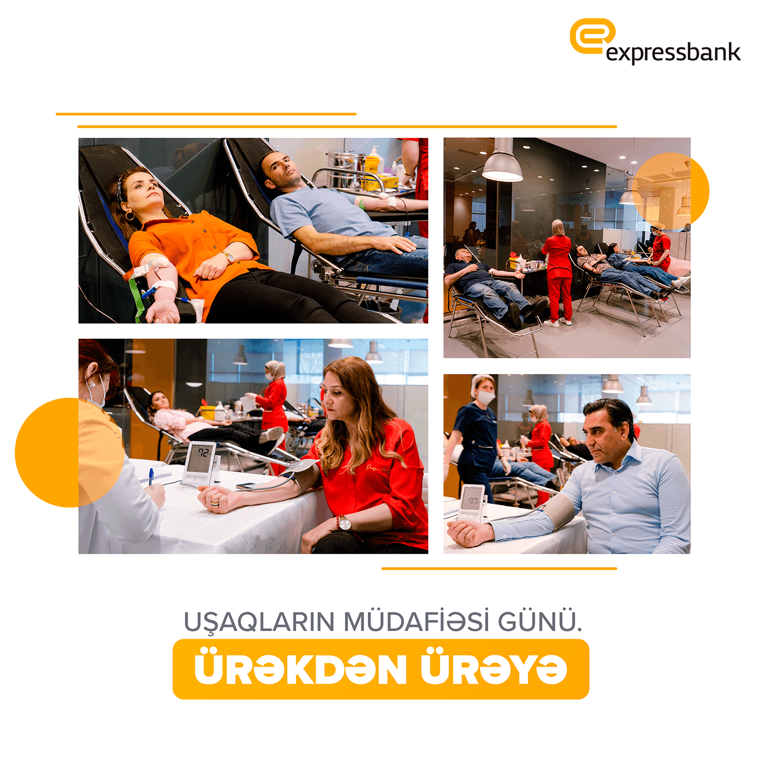 “Expressbank” Uşaqların Beynəlxalq Müdafiəsi Gününə həsr edilmiş qanvermə aksiyası keçirdi