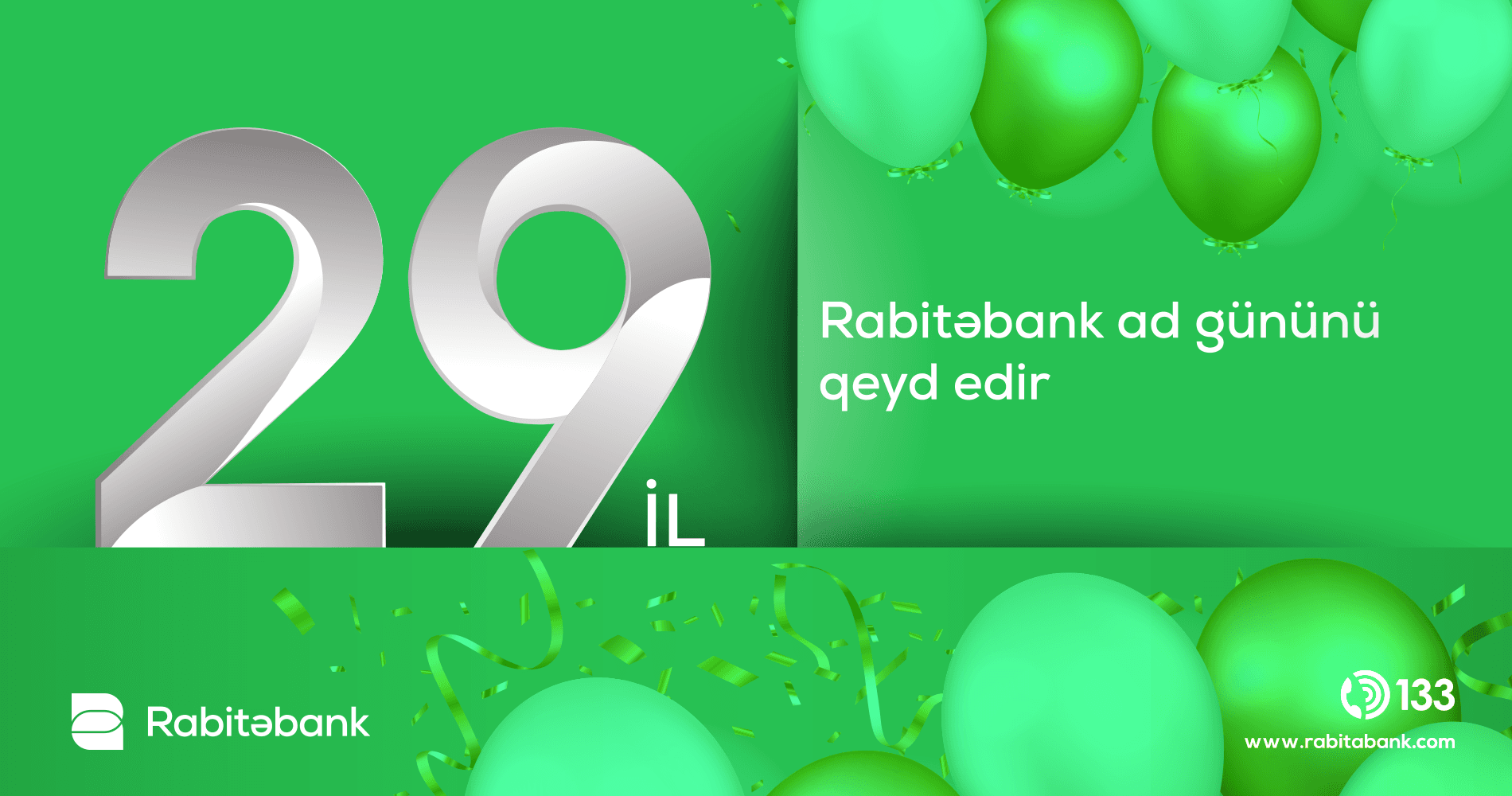 Rabitəbank 29-cu ilini qeyd edir