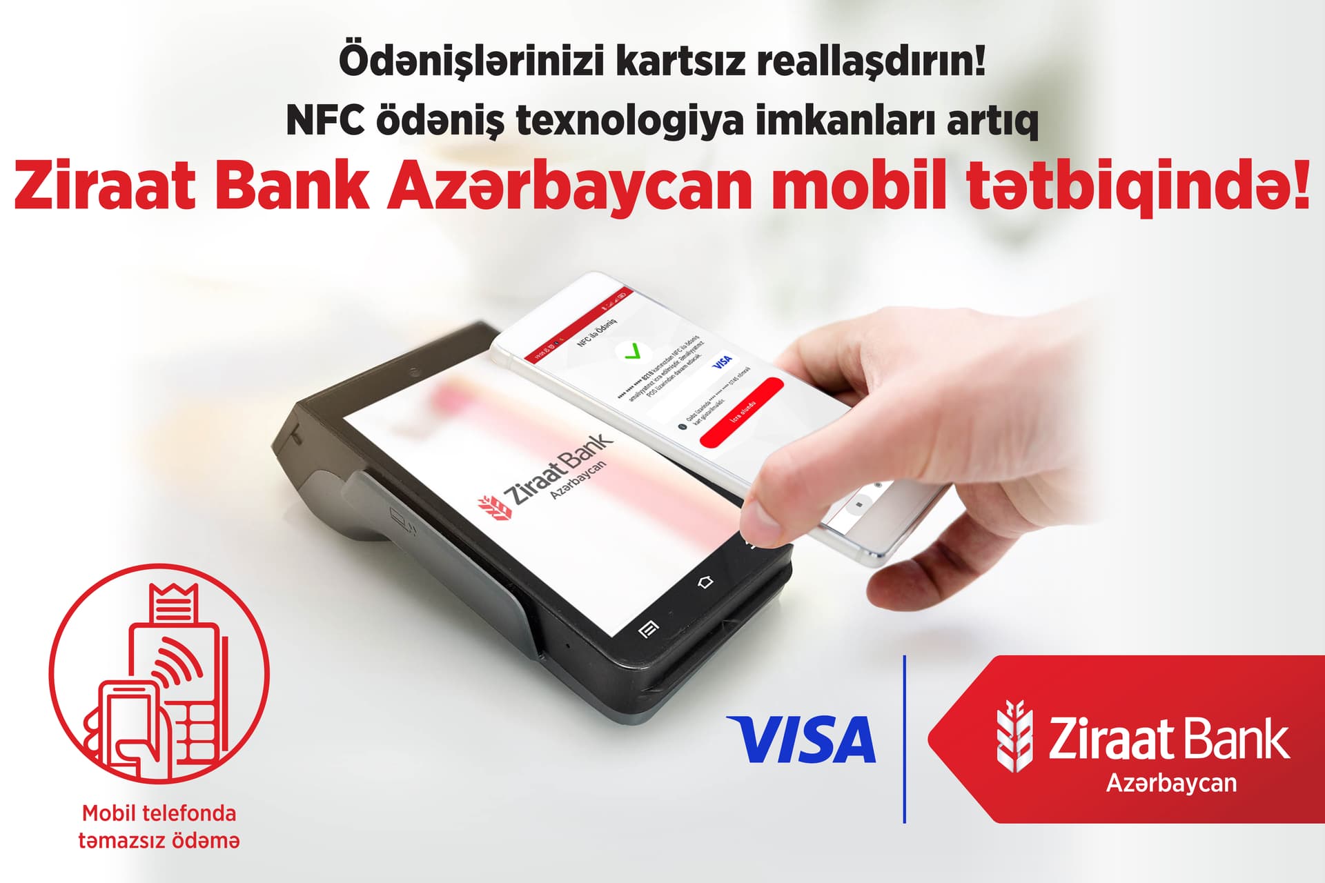 NFC ödəniş texnologiya imkanları Ziraat Bank Azərbaycan mobil tətbiqində