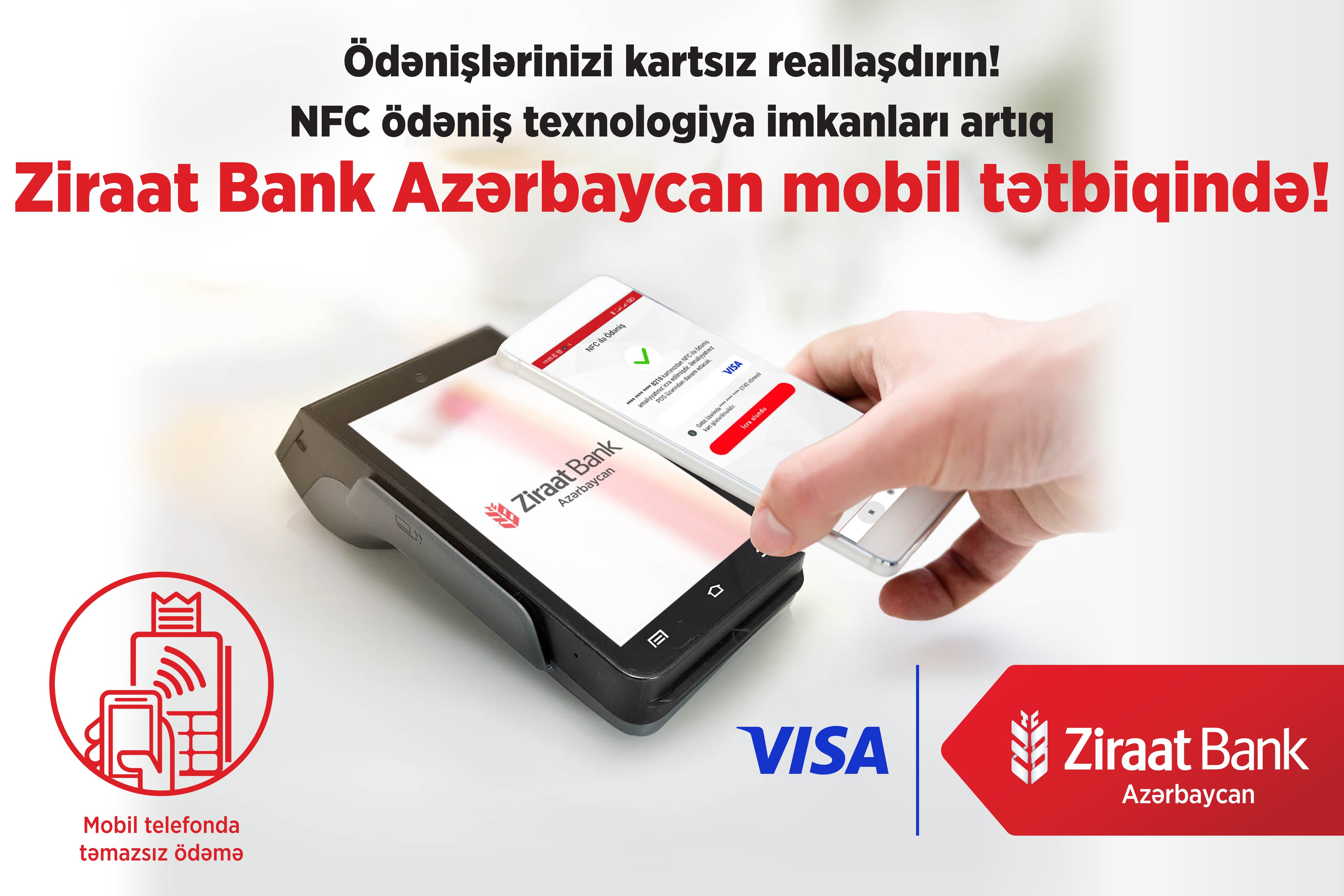 NFC ödəniş texnologiya imkanları Ziraat Bank Azərbaycan mobil tətbiqində