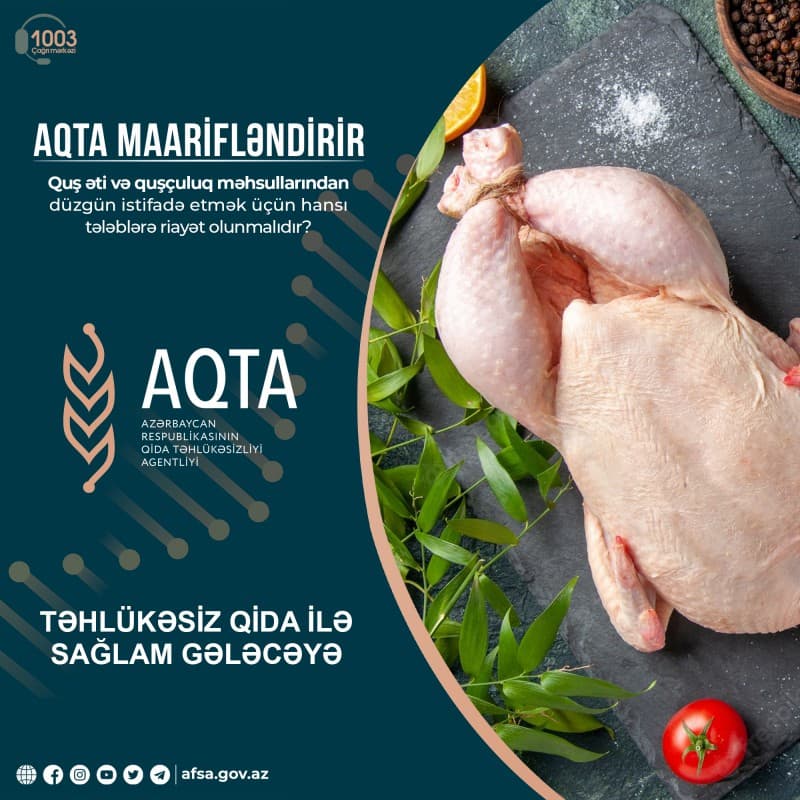 Quş əti və quşçuluq məhsulları ilə bağlı  hansı tələblərə riayət olunmalıdır?