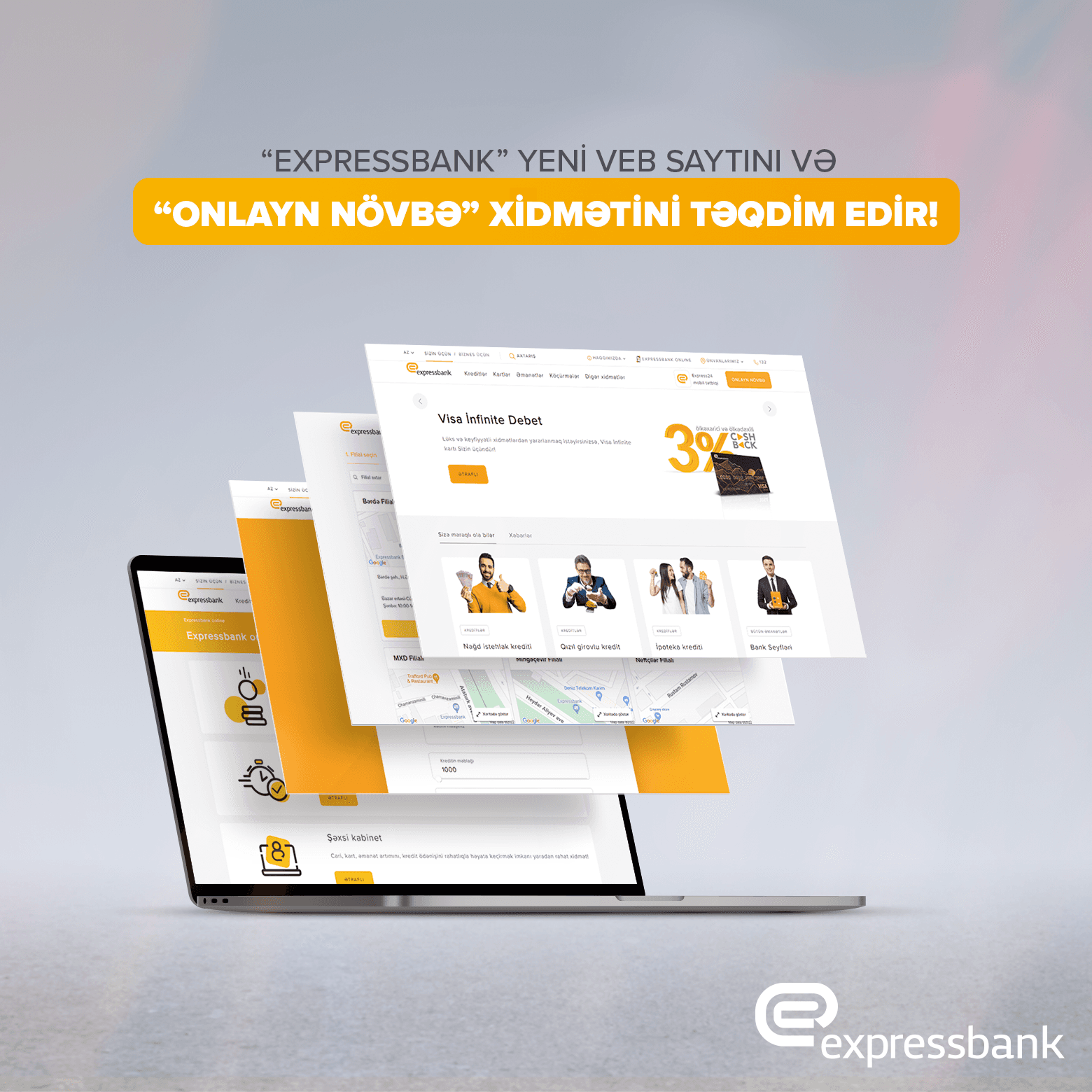 “Expressbank” yeni VEB saytını və “ONLAYN NÖVBƏ” xidmətini təqdim edir