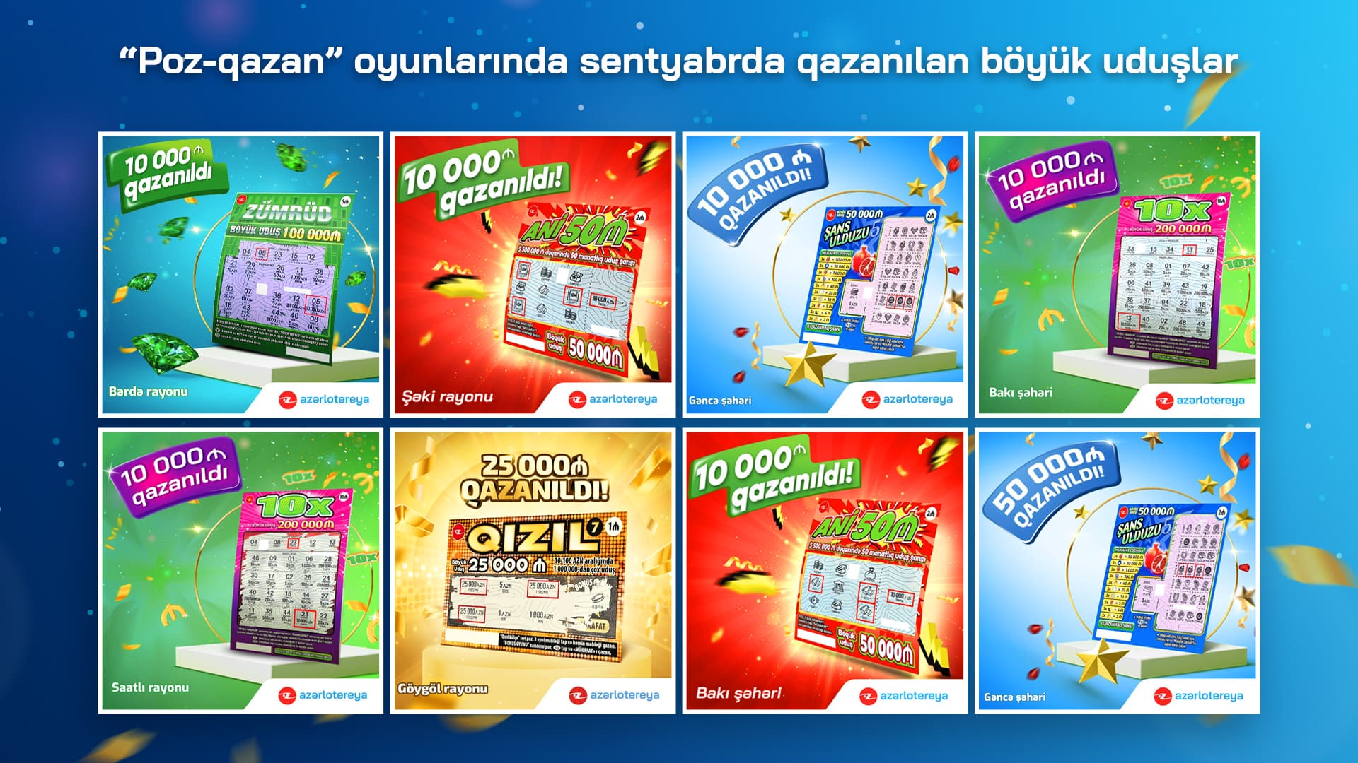 “Azərlotereya”nın “poz-qazan” lotereyalarında sentyabrda böyük uduşlar qazanılıb