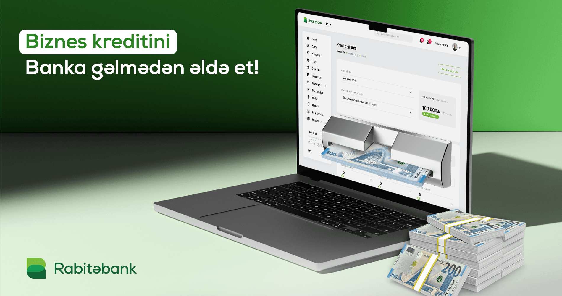 Biznes krediti əldə etmək üçün banka getməyə ehtiyac qalmadı