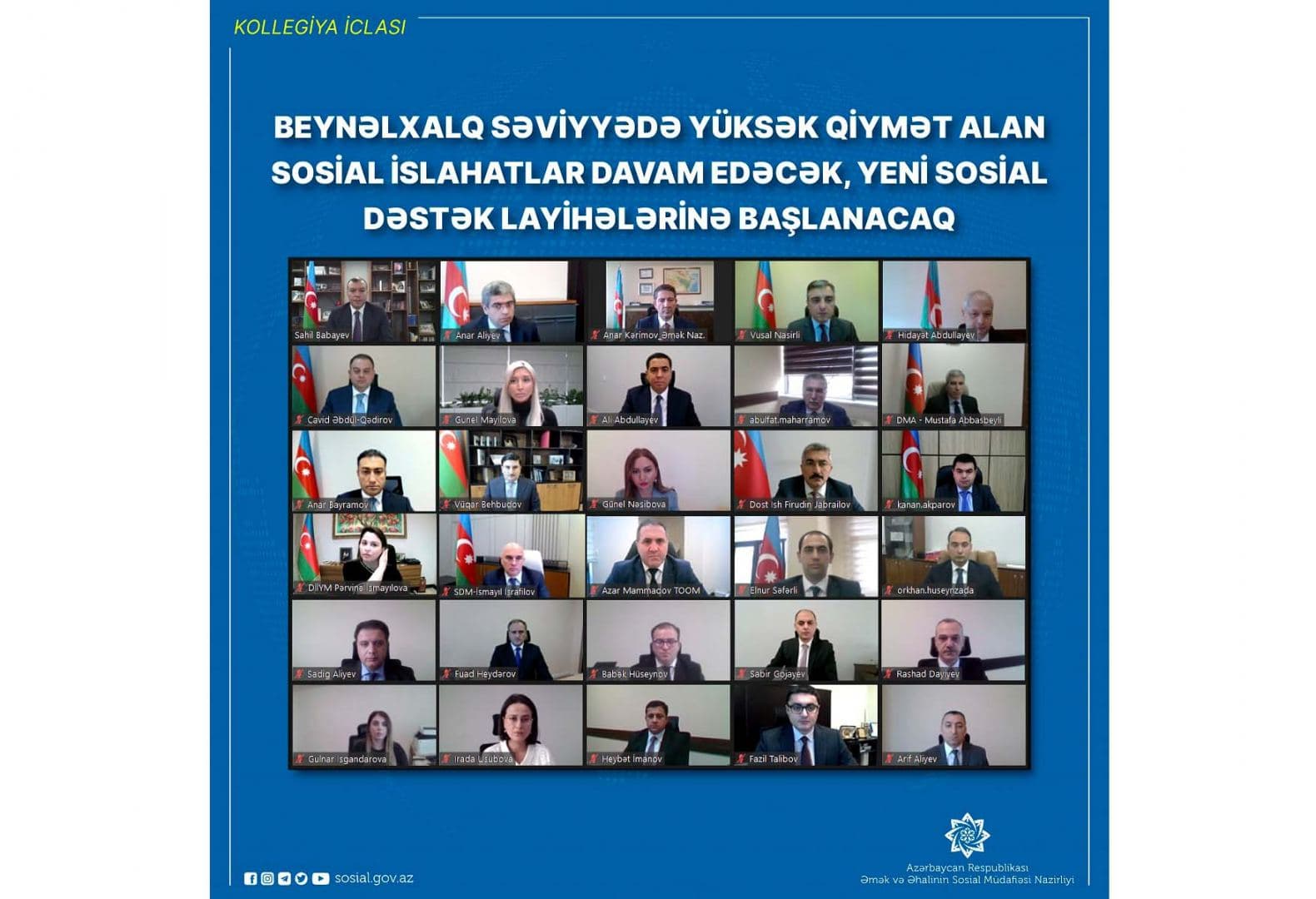 Yeni sosial dəstək layihələrinə başlanılacaq - Nazir