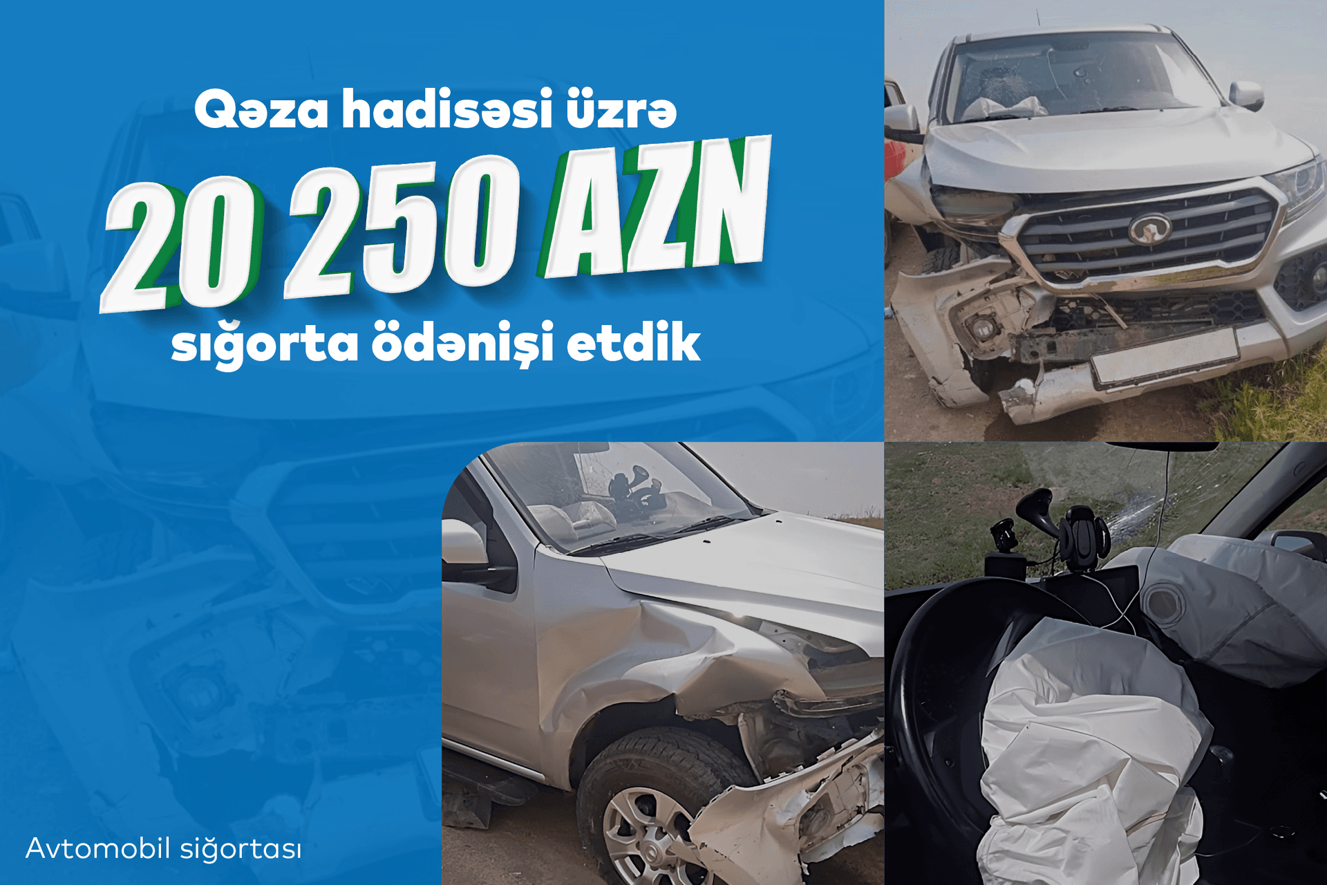 PAŞA Sığorta şirkəti KASKO sığortası üzrə 20 250 AZN ödəniş etdi