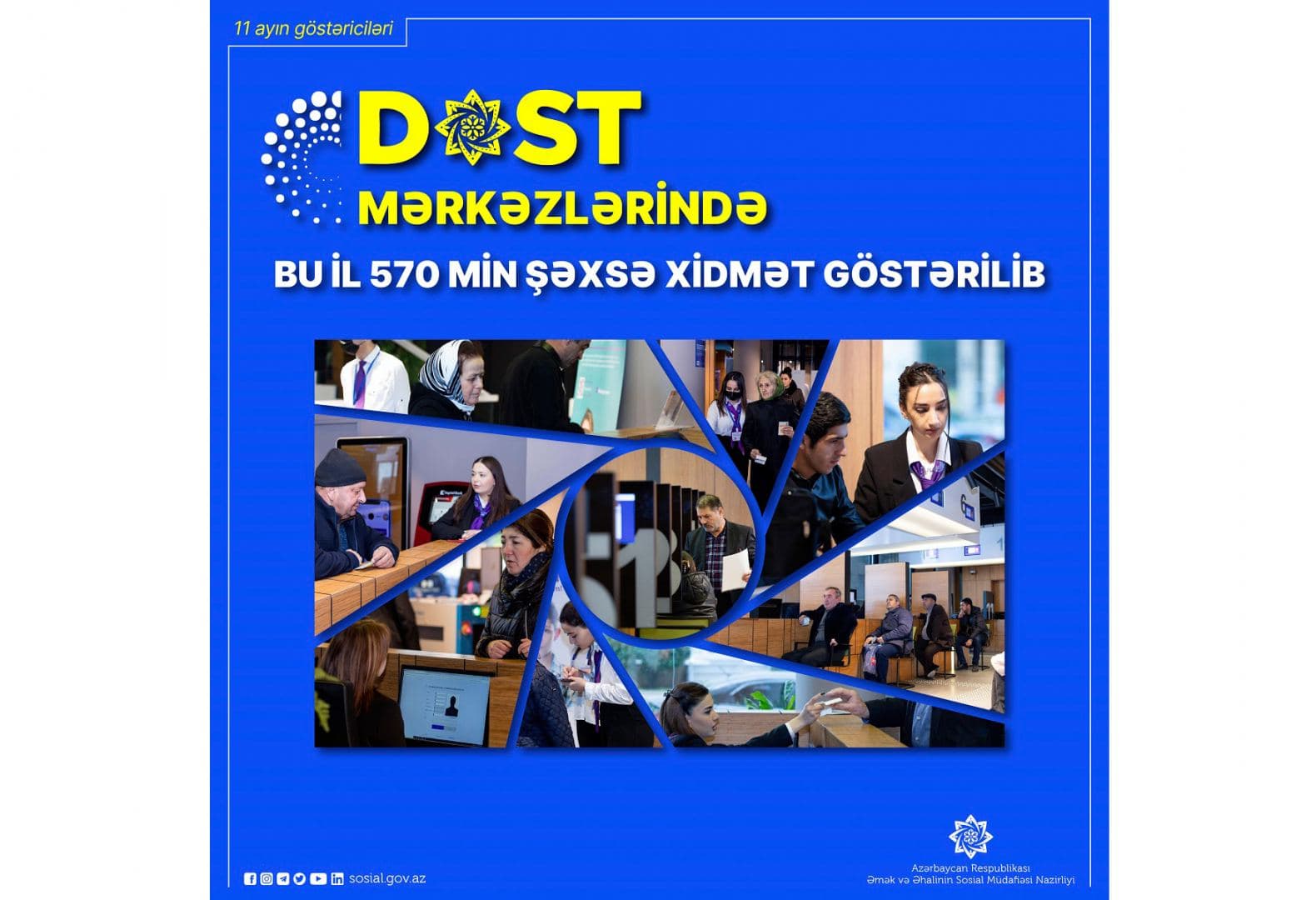 DOST mərkəzlərində bu il 570 min şəxsə xidmət göstərilib
