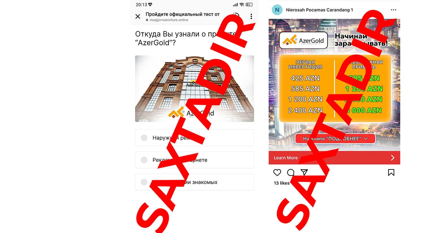 “AzerGold” QSC adından saxta reklam kampaniyaları təşkil olunur - FOTO