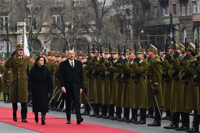 Budapeştdə Azərbaycan Prezidentinin rəsmi qarşılanma mərasimi olub