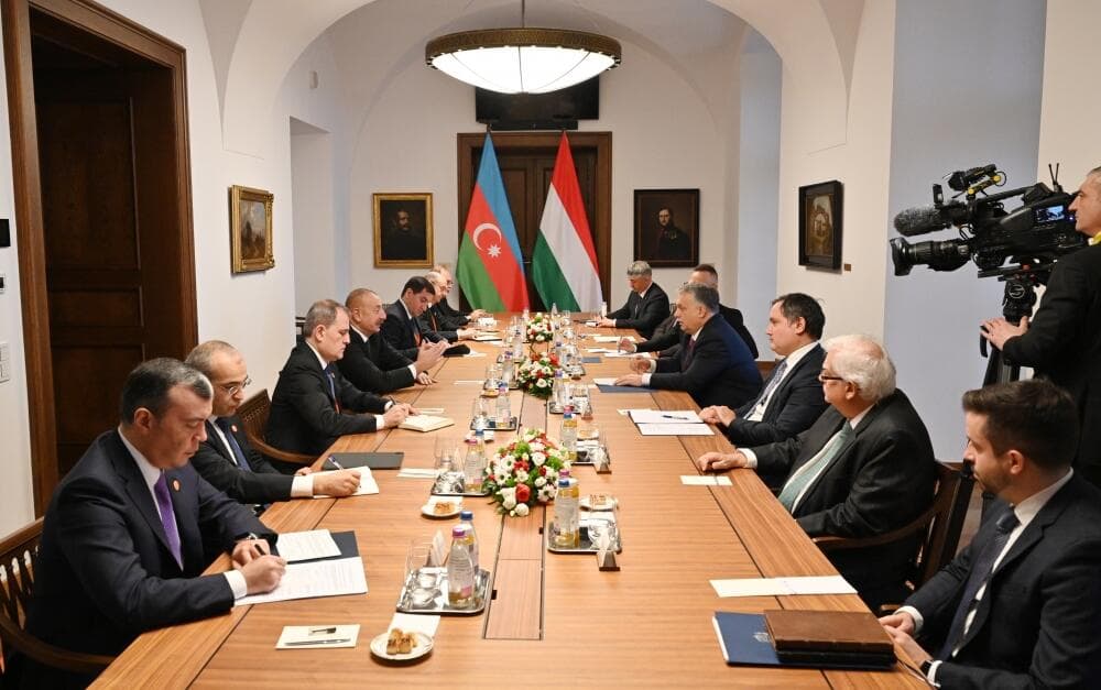 Prezidentin Viktor Orban ilə geniş tərkibdə görüşü olub - FOTO