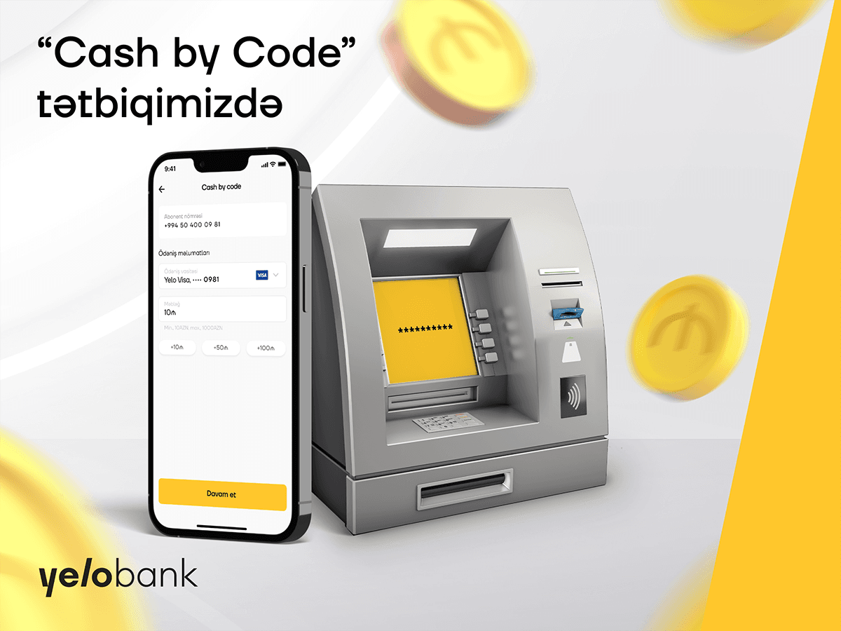 “Cash by Code” xidməti Yelo mobil tətbiqində