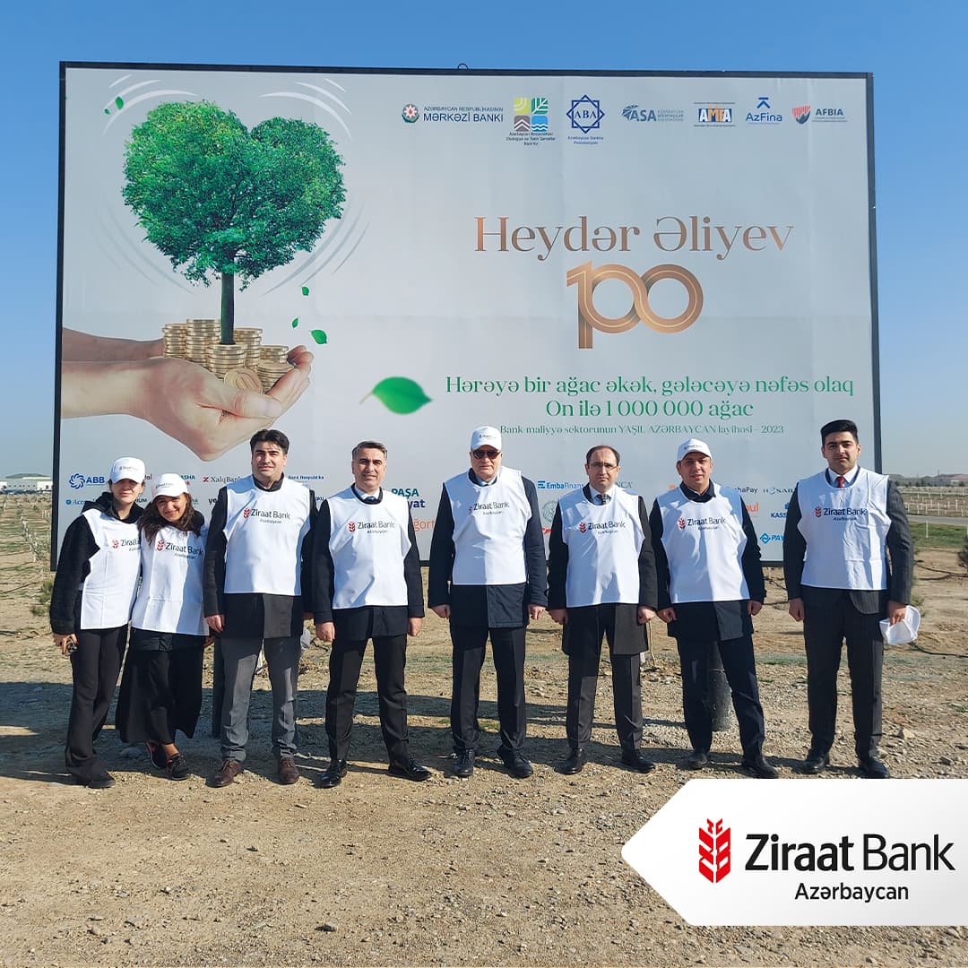 Ziraat Bank Azərbaycandan Ümummilli lider Heydər Əliyevin anadan olmasının 100-cü il dönümü münasibətilə gələcəyin 1 000 000 ağacına dəstək!